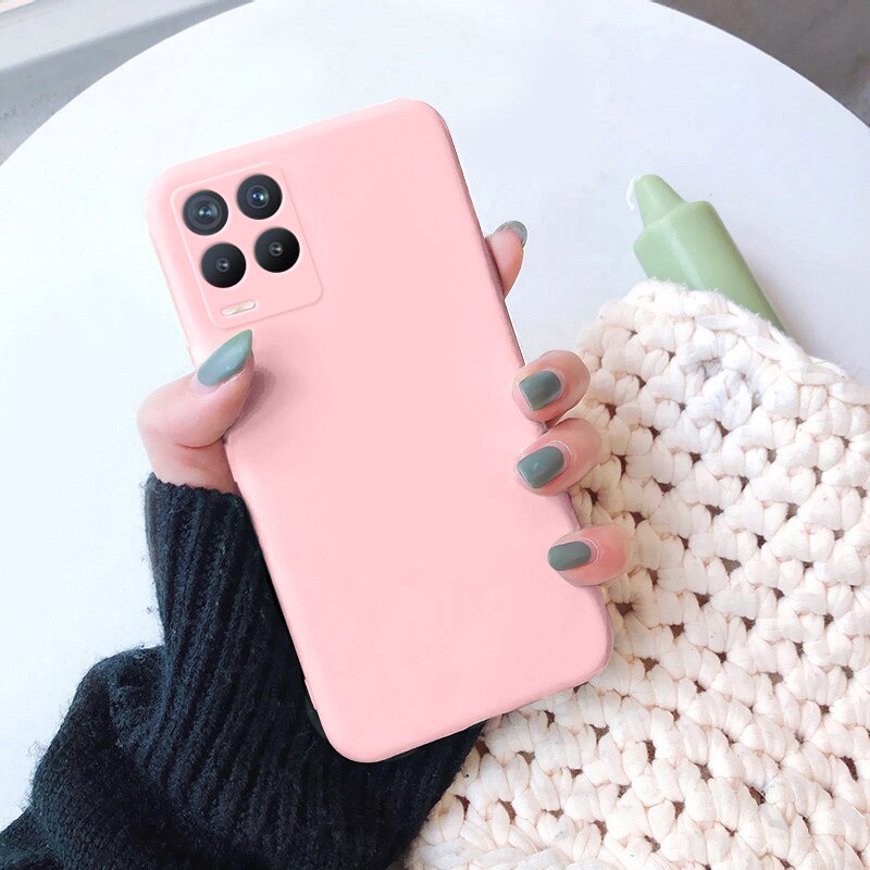 Funda para realme 8 pro de 6,4 pulgadas, carcasa fina mate suave de tpu sin huella dactilar: For Realme 8 / light pink