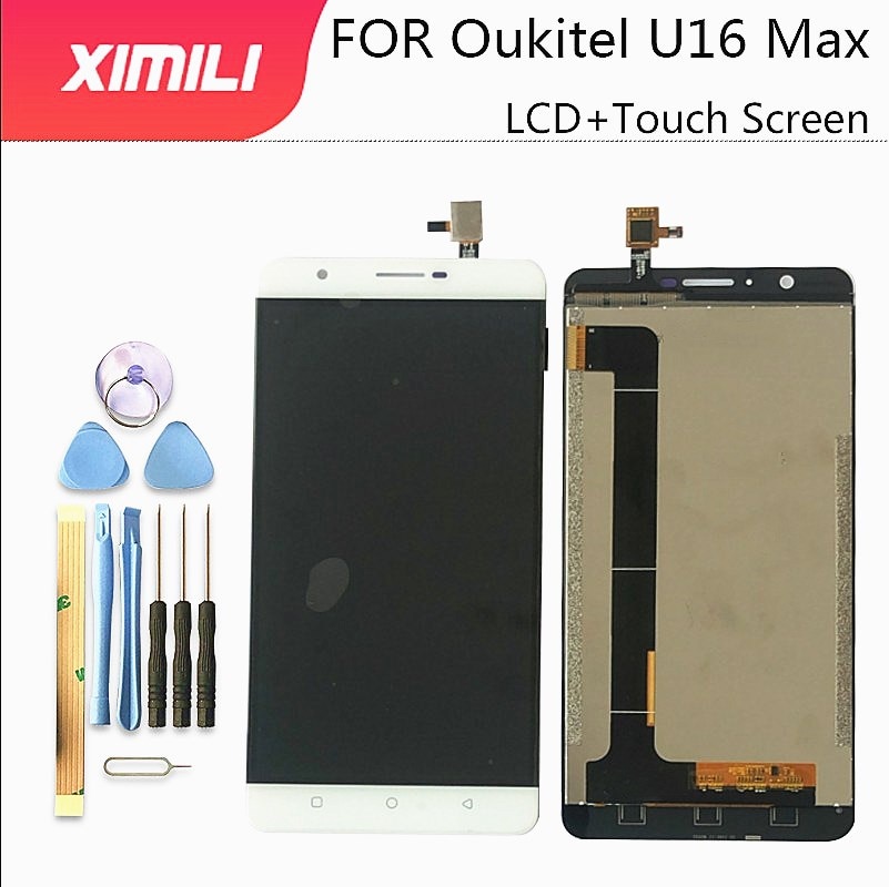 6.0 pollici Per Oukitel U16 Max Display LCD + Touch Screen Digitizer Assembly Per Oukitel U16 Max Parti di Riparazione Con strumenti