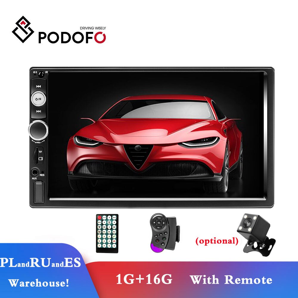 Podofo Autoradio Dubbel Din 7 ''Speler MP5 Touch Screen Digitale Display Bluetooth Multimedia Ingebouwde Autoradio Fm aux Usb Sd