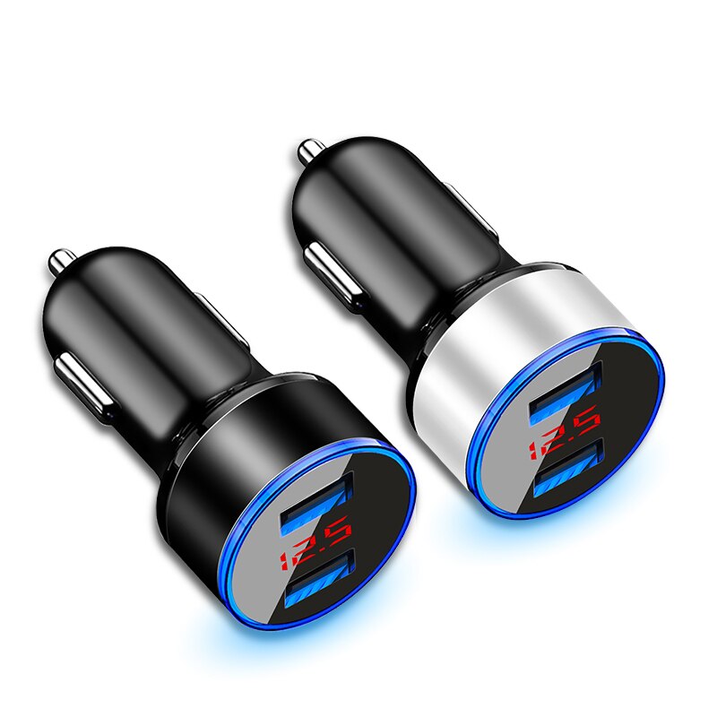 Car Charger 5V 3.1A With LED Display Universal Dual Usb Phone Car-Charger for Xiaomi Samsung S8 for iPhone 6 7 8 Tablet