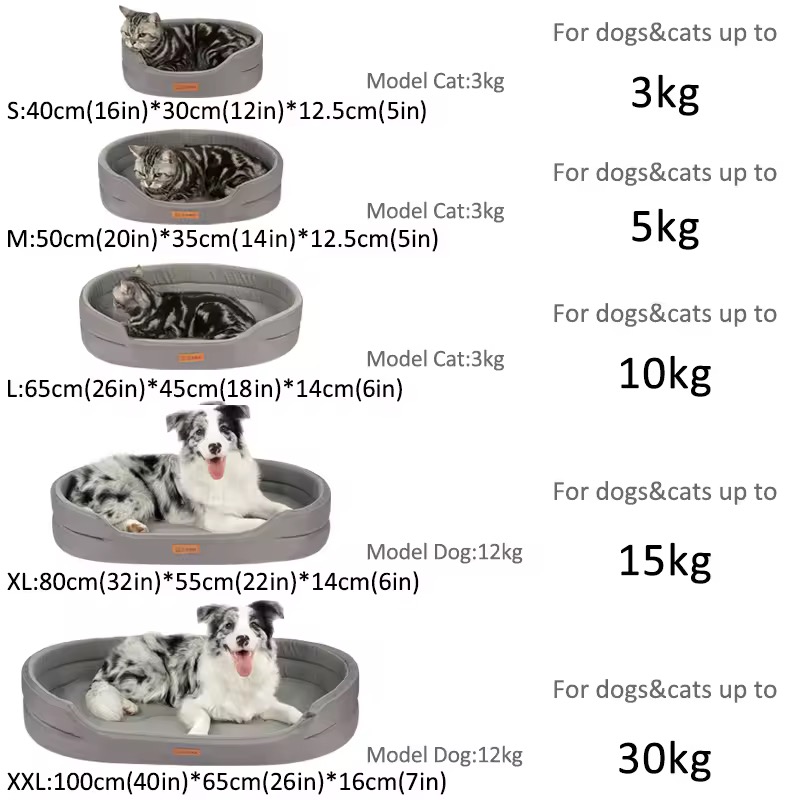 Camas ortopédicas impermeáveis para cães de espuma, para cães pequenos, médios e grandes, sofá durável para cães, cama para animais de estimação, capa removível lavável