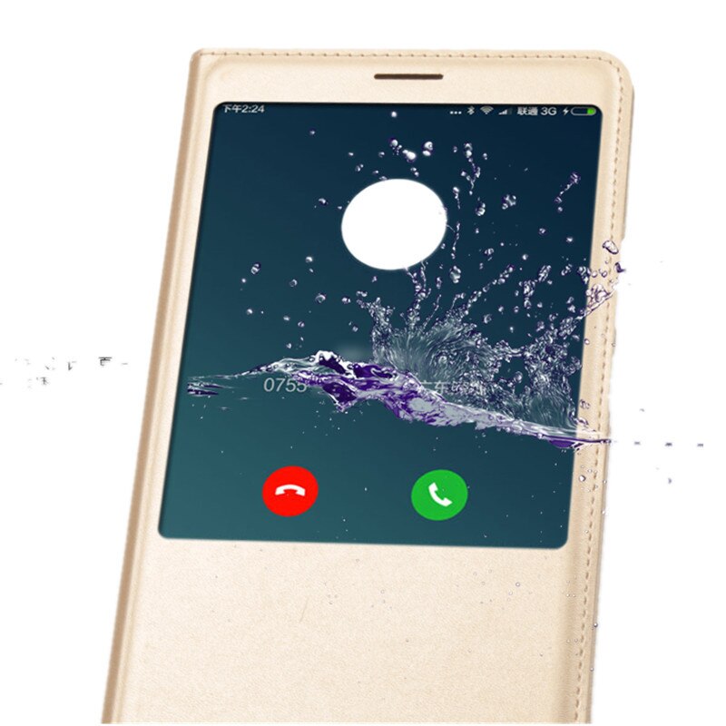 Luxury Leather Flip Phone Case Cover for Xiaomi Mi Max Max2 Max 3 Coque Mobile Phone Shell Funda with Front Open Window View