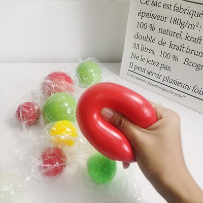 Luminous Sticky Balls Throw At Ceiling Decompression Ball Sticky Squash Suction Decompression Target Ball Children's Toy: red