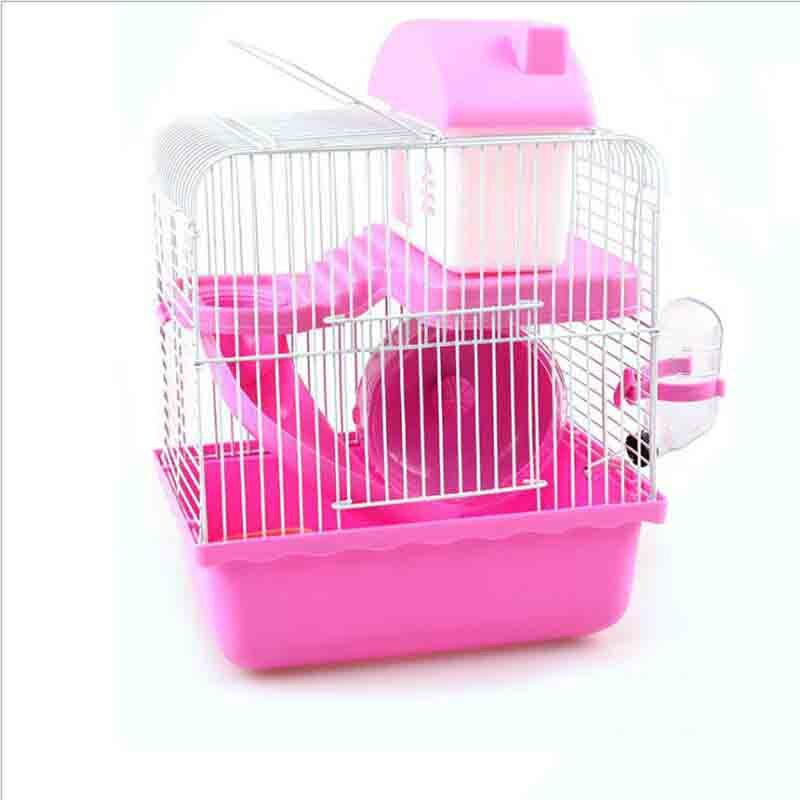 Pet bur hamster hytte med gjennomsiktig takvindu dobbeltlags hus for hamster golden hamster pet
