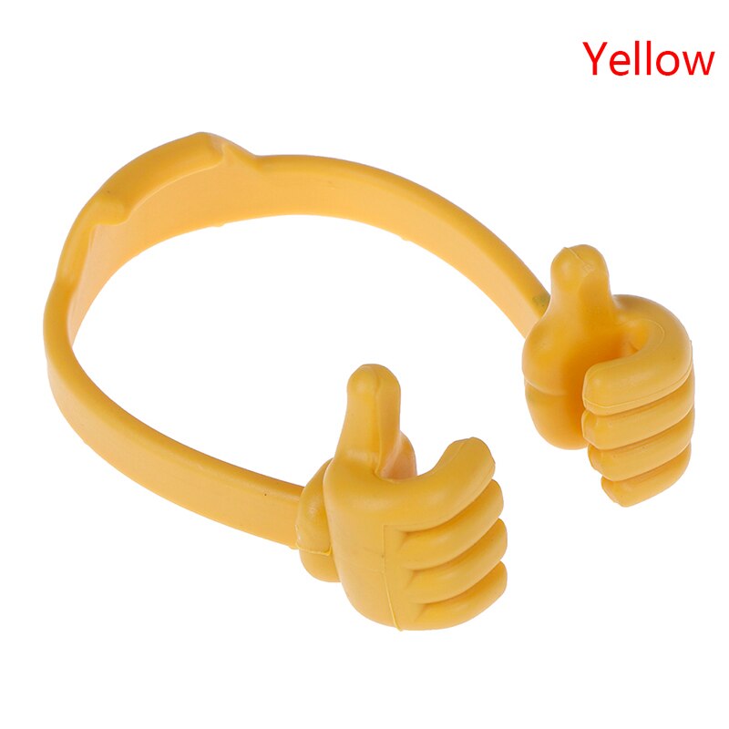 Universal Adjustable Plastic Thumbs Modeling Mobile phone Holder Personality Phone Stand Bracket Holder: Yellow