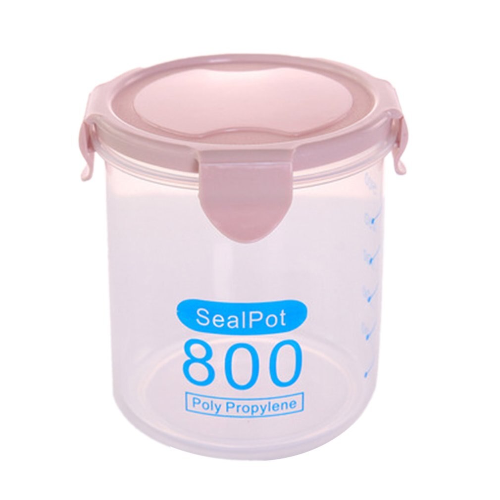 Multi-functional Clear Plastic Sealed Cans Storage Tank Kitchen Dry Food Containers Home Food Grain Storage Jar: Pink-M