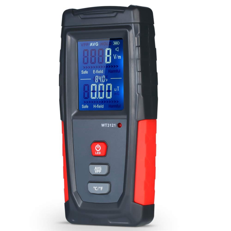 EMF Meter USB Rechargeable, Radiation Detector for Electromagnetic Field and Temperature Precise for Home Appliances: Default Title