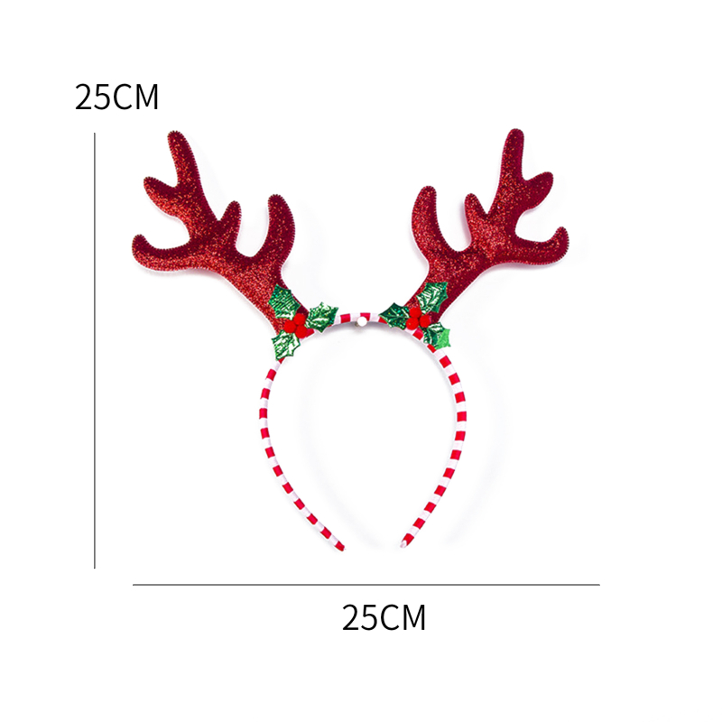 Reindeer Antler Hair Hoops Christmas Kids Headband Headwears For Children Christmas Costume Party Year: Red pink 2