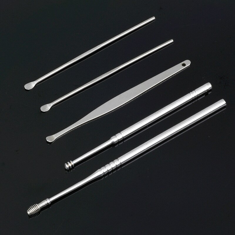 5Pcs / Set Stainless Steel Ear Tapping Ear Clean Earwax Skimmed Ear Selection
