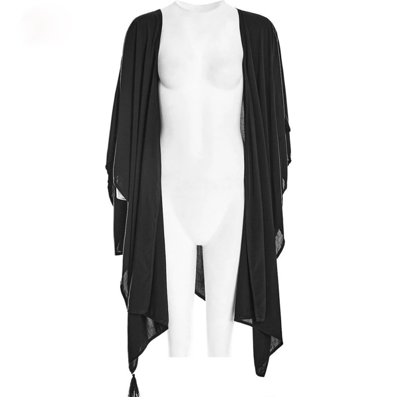 Middeleeuwse Vintage Heks Gothic Vest Cape Jas Voor Volwassen Vrouwen Halloween Party Dunne Gown Mantel Zwart Poncho Pancho Femme