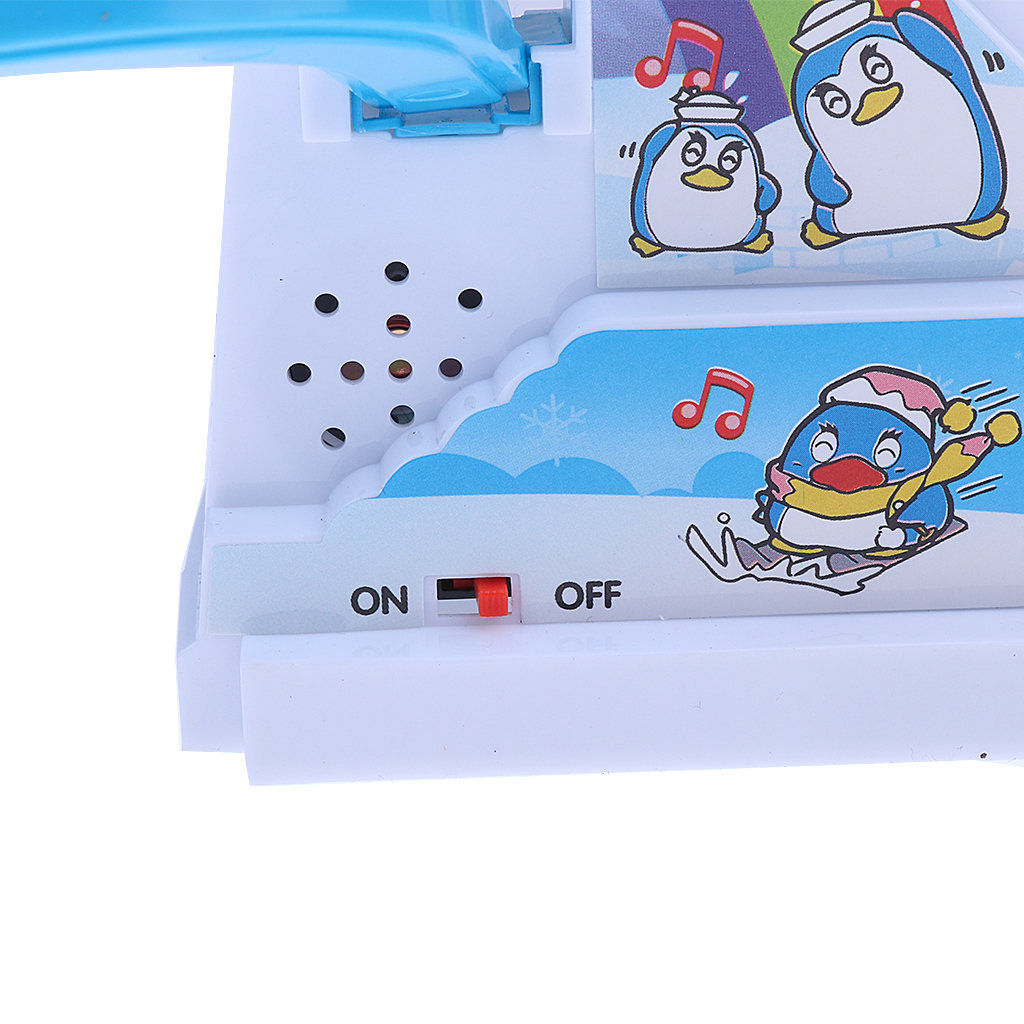 Pingvin klatre op ad trapper baby børn elektrisk roterende glidebane legetøj xmas