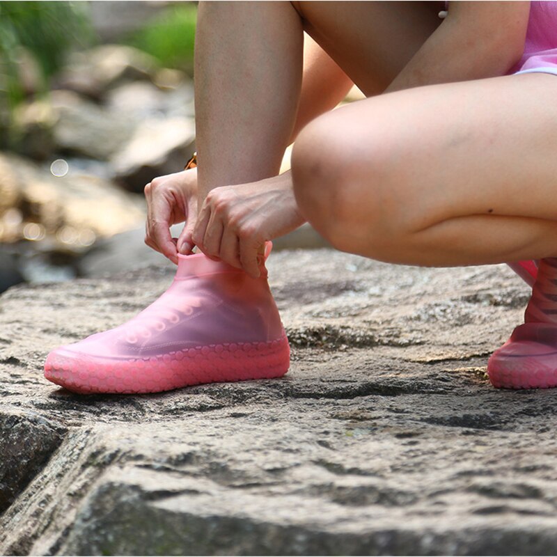 4 couleurs Recyclable Silicone Couvre-chaussures Réutilisable Imperméable À L'eau Étanche Hommes Chaussures Couvre Bottes De Pluie anti-dérapant Directe