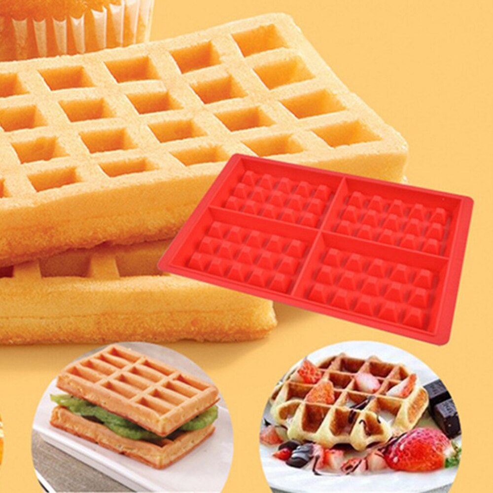 Bandeja de silicona para hacer gofres en el horno, molde para hornear pasteles y galletas, accesorios de cocina