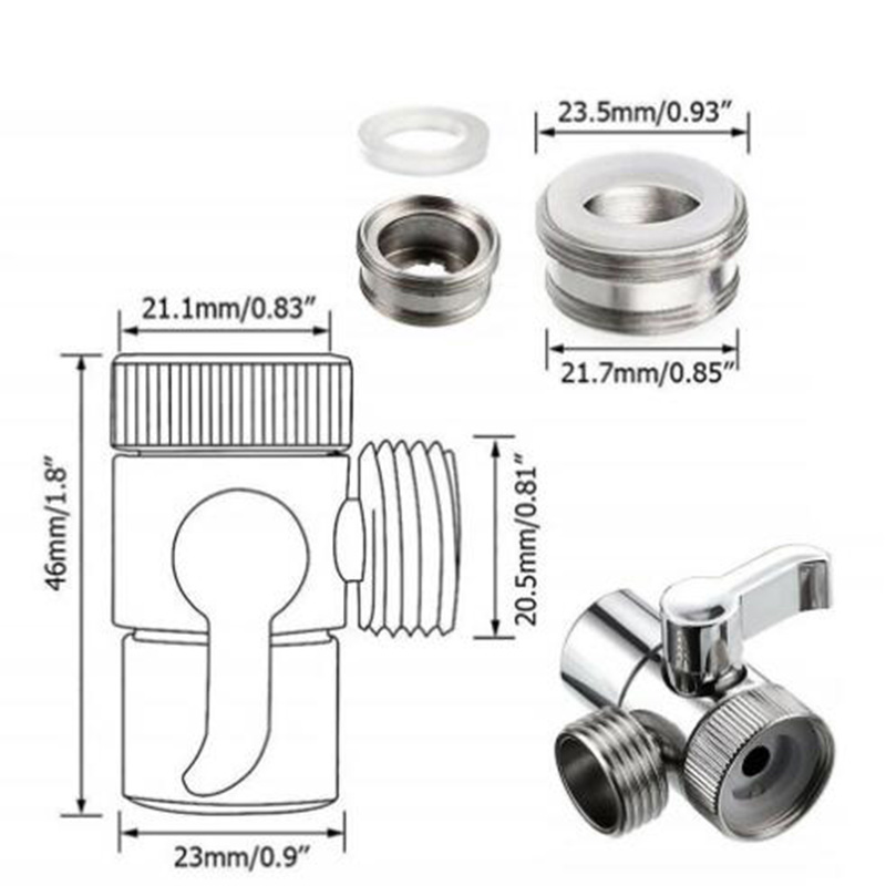 3-weg T-kraan Adapter Connector Douchekop Omschakelklep Schakelaar Home Improvement Douchekranen Waterafscheider