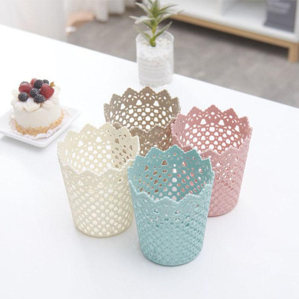 Plast hul blomst cylinder pen blyant børste holder opbevaring desktop organizer