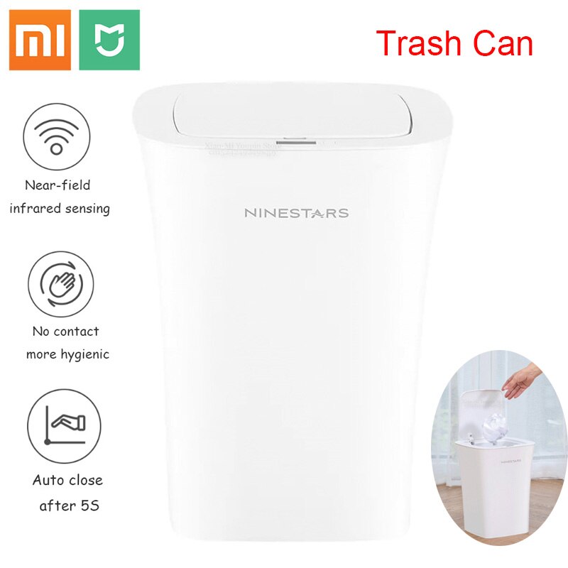 Xiaomi NINESTARS Waterproof Smart Trash Can Intelligent Induction Automatic Motion Sensor Trash Bin 10L 7L Large Capacity