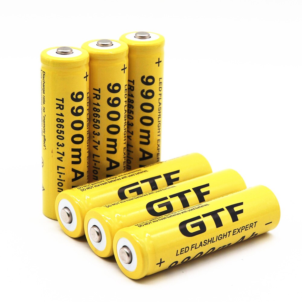 Original 18650 Battery 3.7V 9900mAh Rechargeable Lithium Ion Battery for LED Flashlight Batteries