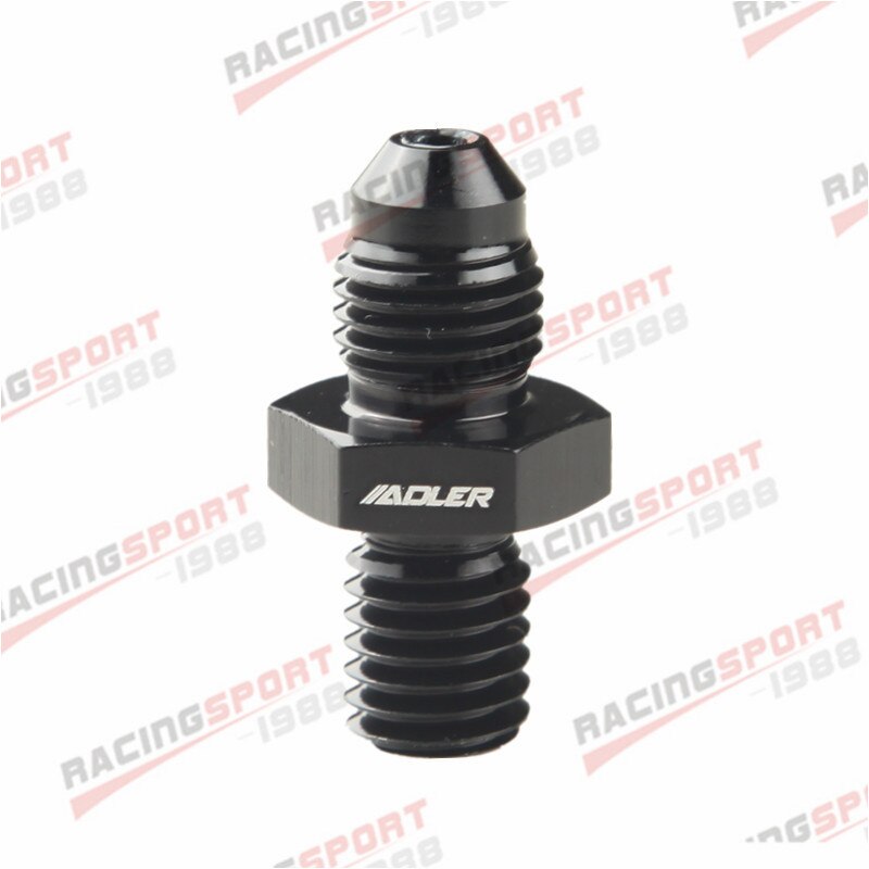 Aluminum Male 4AN AN4 AN-4 Flare To M10 x 1.5 Metric Straight Fitting Black