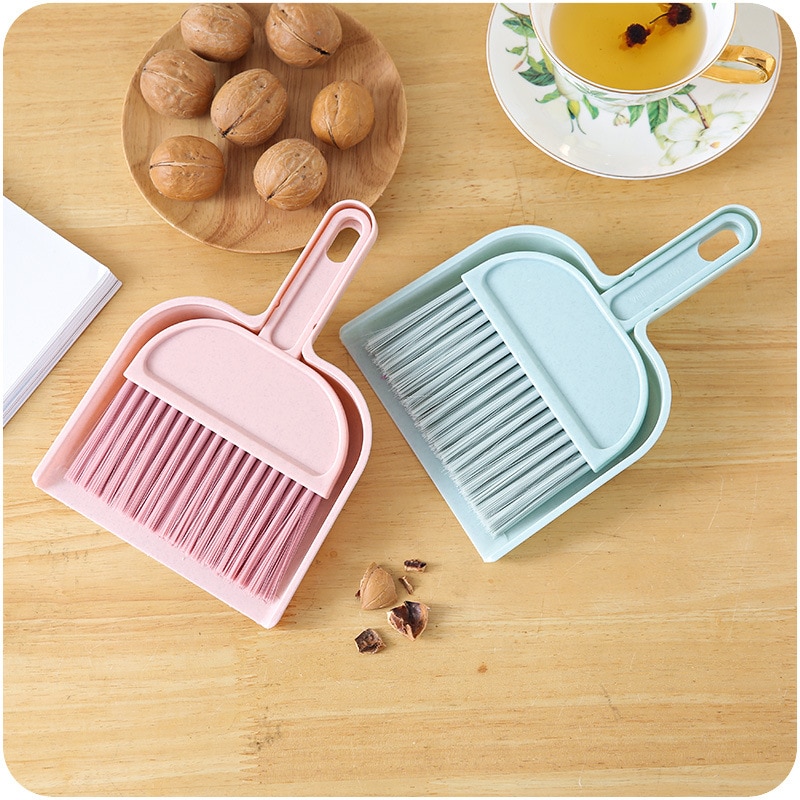 Household mini dustpan broom desktop small broom keyboard brush cleaning tool plastic set