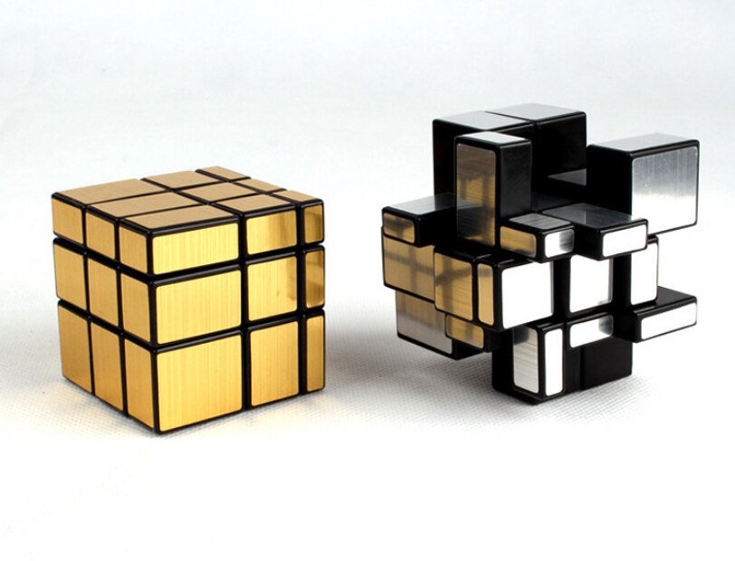 Spiegel zwart met goud tekening cube, glad, educatief, vroeg leren speelgoed, speciale cube