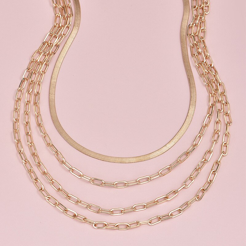 Jewelry Necklace Heavy Metal Style Multi-layer Necklace Gothic Statement Necklace Women Choker Bijoux