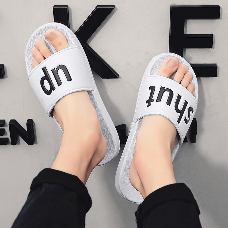 XIMISEN Männer Hausschuhe Große Größe 39-46 Herren Schuhe Atmungs Strand Sandalen Hausschuhe Keil Schwarz Weiß Flip-Flops Männer rutschen