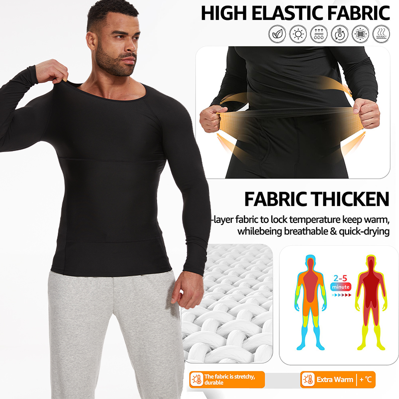 Herren Kompressionsshirt Unterhemd Schlankheits-Tanktop trainieren Langarm Bauch Bauch schlank Karosserie Gestalter