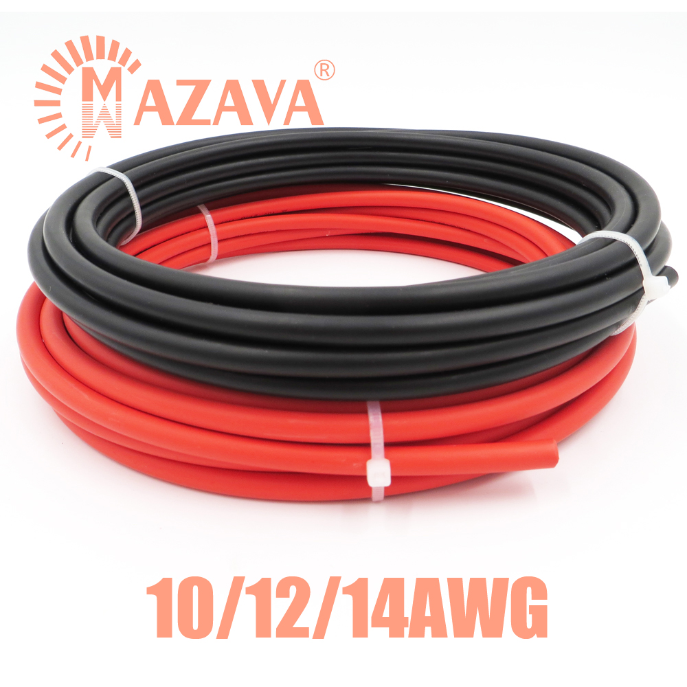 10M 10/12/14AWG Solar Cables Wire TUV Cable PV Solar Panels Connection Red Black PV1-F