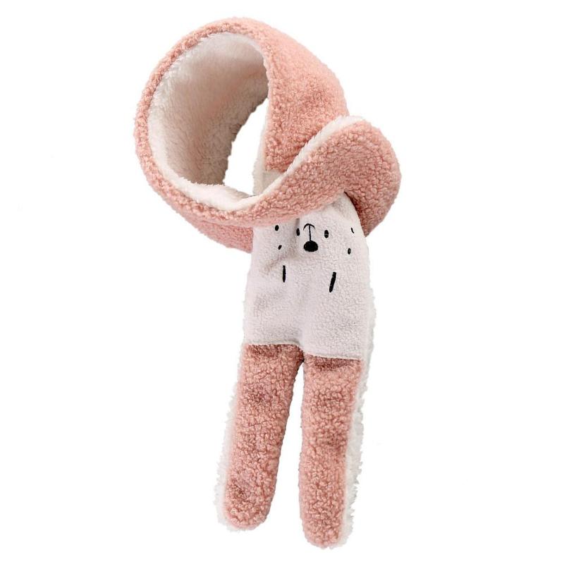 Bufanda cálida bebé niños invierno imitación piel de cordero otoño invierno cálido Collar chal bufandas Niños Accesorios para 0-3 años bebé: Rosa