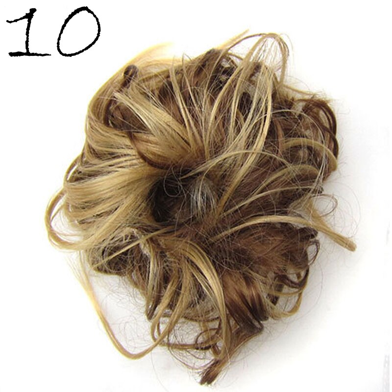 Synthetic Hair Ring Messy Wrap For Hair Extension Donut Curly Rubber Band Languid Women Hair Tail Ponytail Accessory: JFF10
