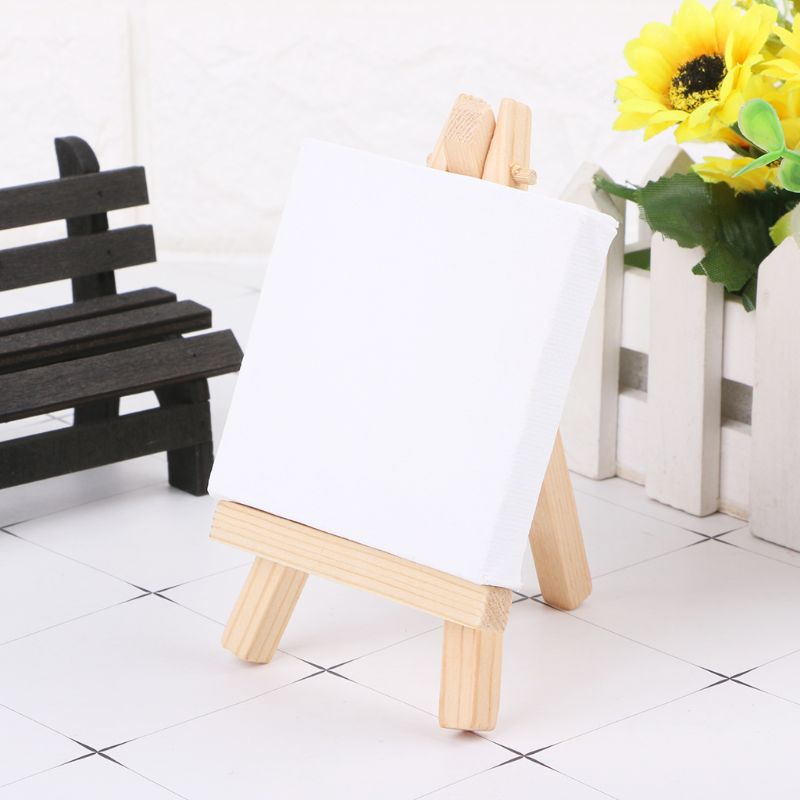 7*12 cm børn mini træ staffeli kunst maleri navn kort stativ display holder tegning til skoleelever kunstner forsyninger 1pc