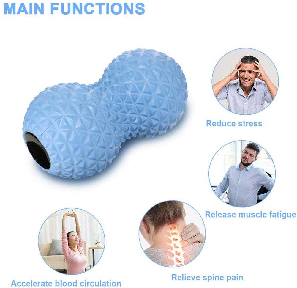 Fitness Peanut Massage Ball Roller Double Lacrosse Ball Deep Tissue Foam Massager for Hand, feet, Back, Muscle Relaxation