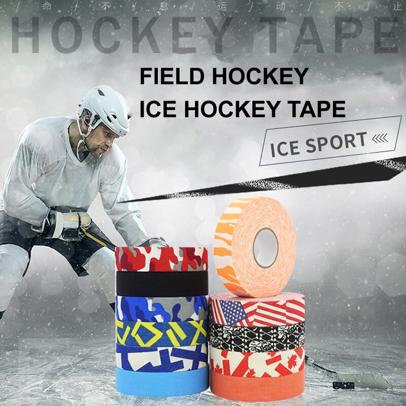 3 Rolls Hockey Grip Tape Cotton Hockey Stick Tape colorato Sport sicurezza campo da ghiaccio Hockey Badminton Golf Tape 2.5cm x 25m