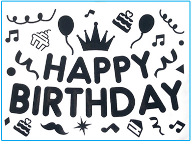 6pcs 27x20cm Balloon Stickers Happy Birthday Party Decorations For Kids Happy birthdays Bubble Ball Bobo Ballons DIY Stickers: Khaki