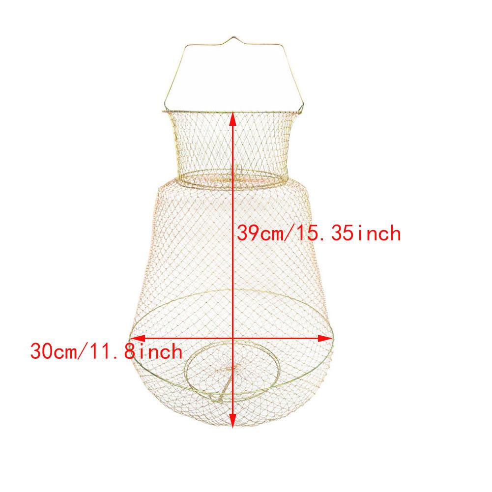 Foldable Portable Steel Wire Fishing Pot Trap Net Crab Crawdad Cage Fish Basket