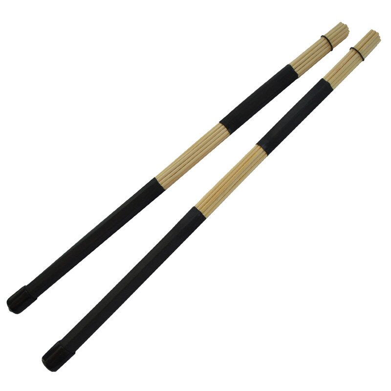 1 Paar Rubber Drum Brushes Sticks Bamboe Zwart Drum Accessoires Onderdelen Jazz Drum Brushes Drums Sticks