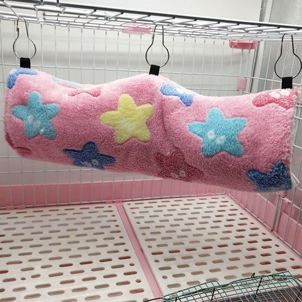 Riippumatto hamsterille kukka rotta laukku soopeli marsu superpehmeä tunneli pehmopesä pieni lemmikki lämmin puuvilla pesä