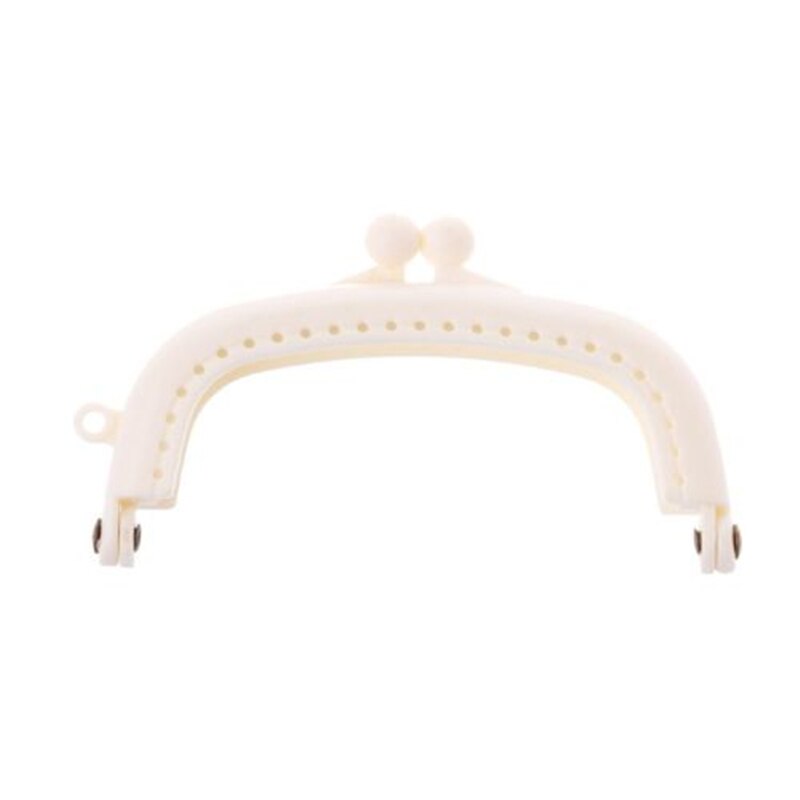 Candy Color Resin Coin Purse Bag Arc Frame Kiss Clasp Lock Handbag 8.5cm Bag Parts & Accessories: white