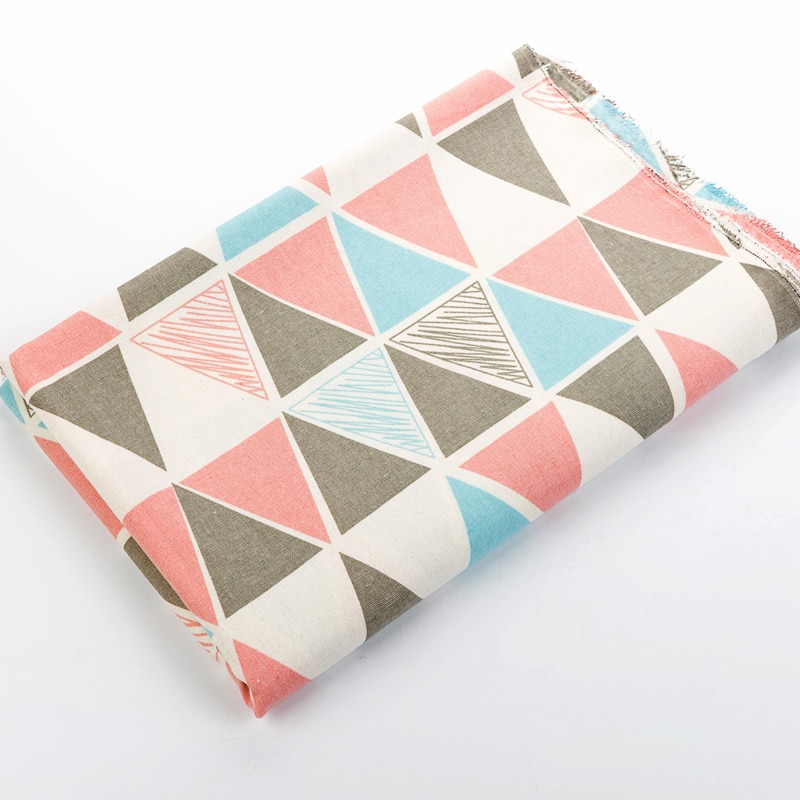 Lin trykt stoff lerret bomull lin håndlaget diy lin duk sofa pute gardin stoff lin: 50 x 150cm