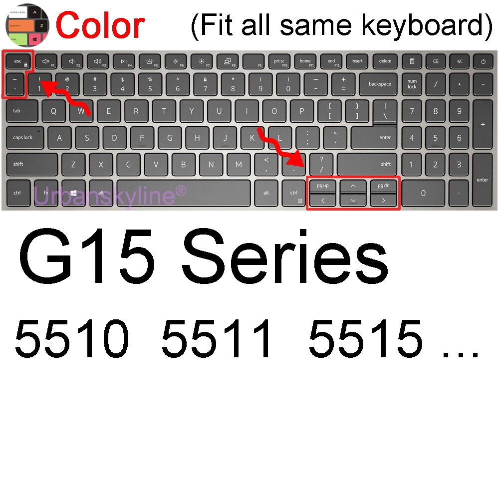 G3 Keyboard Cover for Dell G7 G15 Gaming G5 SE Pro 15 17 5587 7500 7588 7590 7700 7790 Laptop Protector Skin Case Silicone 15.6: Color G15