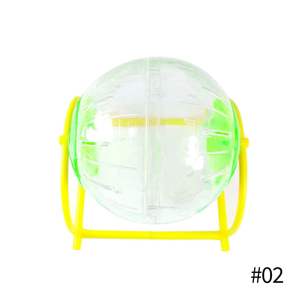 Mini Bola de ejercicio transparente para hámster, juguete para hámster, jaula para trotar con soporte, suministros para mascotas, 12cm: Green with holder