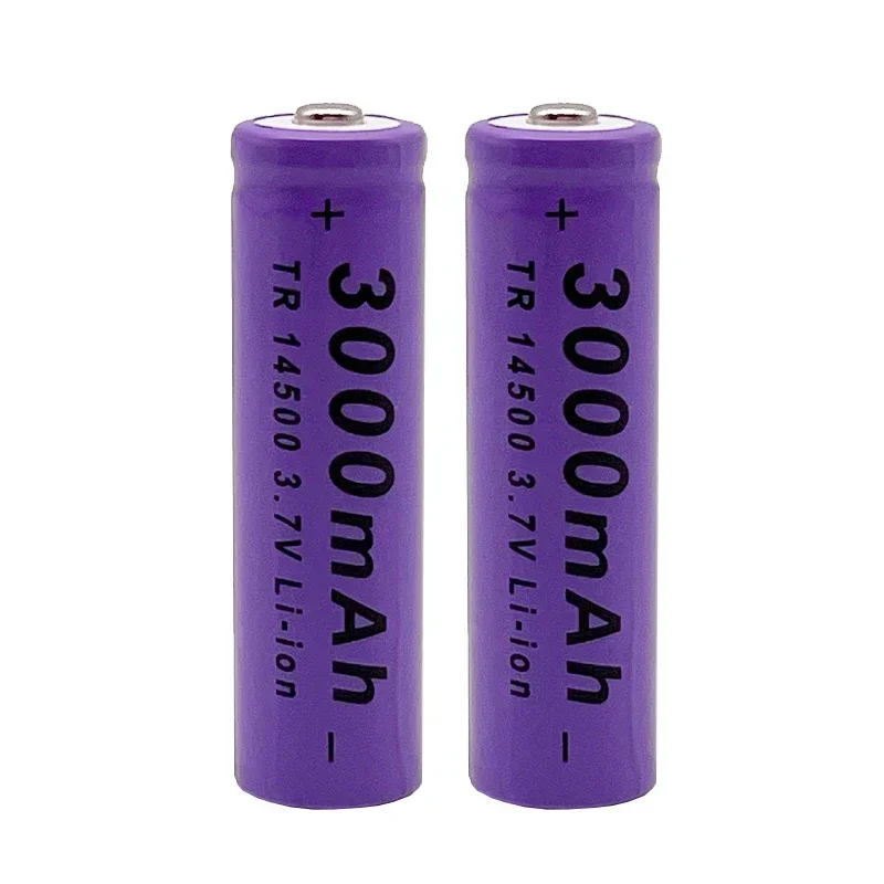 Batería de litio 14500 2025 100% la última batería recargable 3,7 V 3000mAh 14500 para linterna LED de juguete + cargador