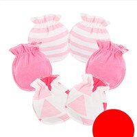 3 par/pack guantes de bebé Super suave recién nacido chico chica seguridad manoplas para rascar talla 0-6 meses 100% de algodón bebé mitones guantes: 2
