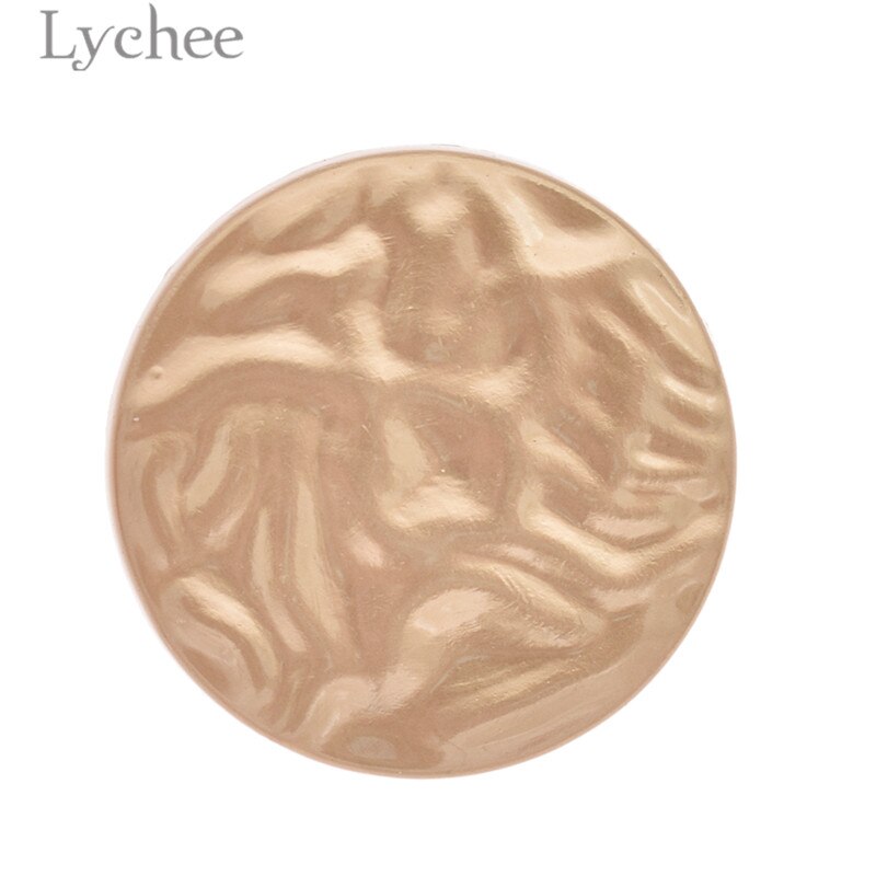 Lychee life 10 stuks ronde metalen knopen goudkleurige knopen diy naaimateriaal knoop voor kledingstukken