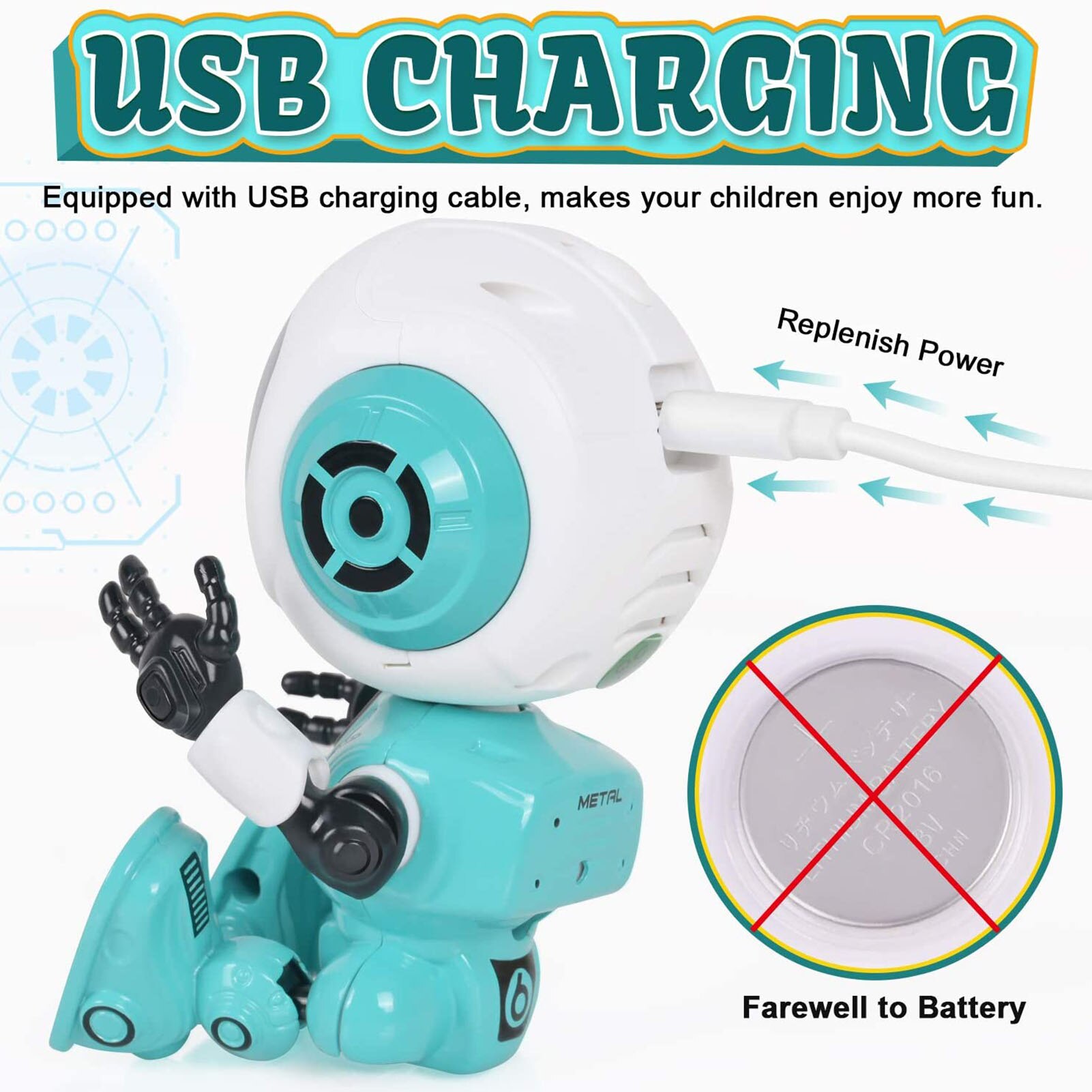 Robot parlant intelligent avec tête à vapeur, jouet à LED, en alliage, à monter soi-même, toucher électronique, lumière sonore amovible, meilleur pour enfants