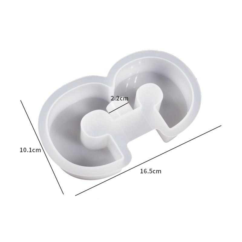 Molde de silicona de resina epoxi para candelabro Digital geométrico, soporte de vela de números árabes, yeso, decoración, bricolaje, 0-9: Amarillo claro