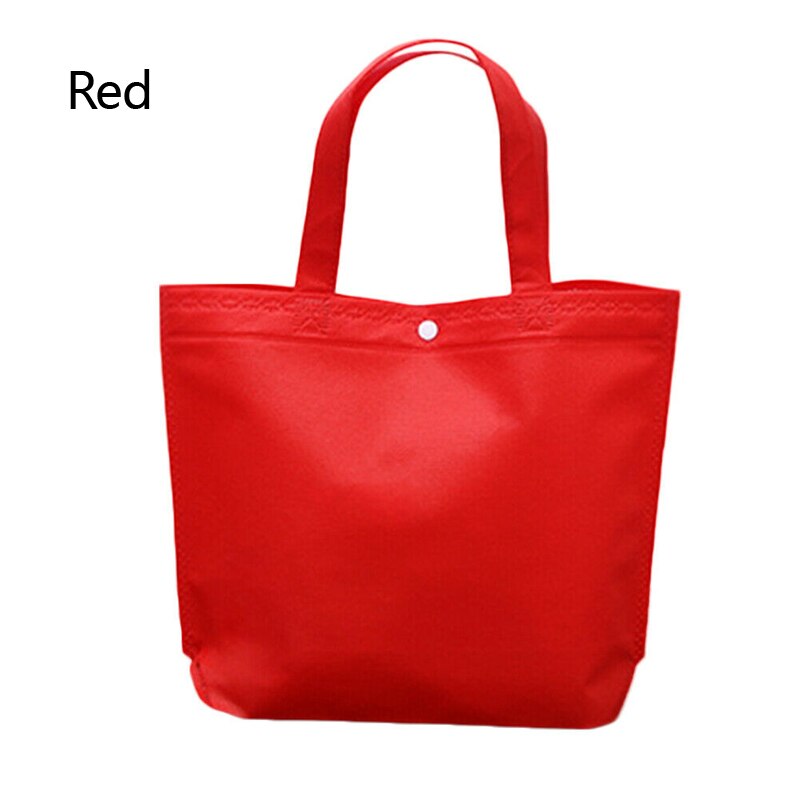 Shoulder Shopping Bag Foldable Reusable Grocery Bags Food Organizer Vegetables Bag Non Woven Fabric: Red