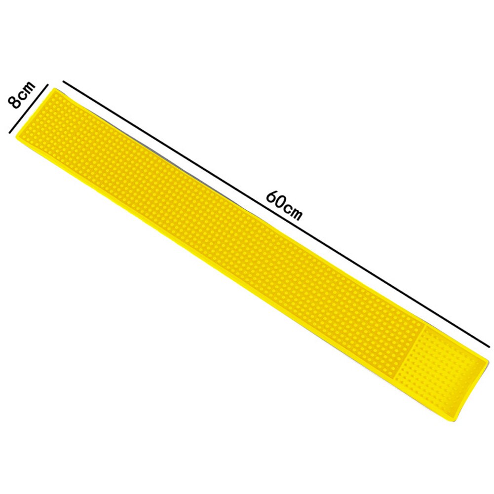Tapis de barre en caoutchouc antidérapant barre coureur verre égouttoir bière boisson Rail barres tapis de Service E2S: yellow 8cmx60cm