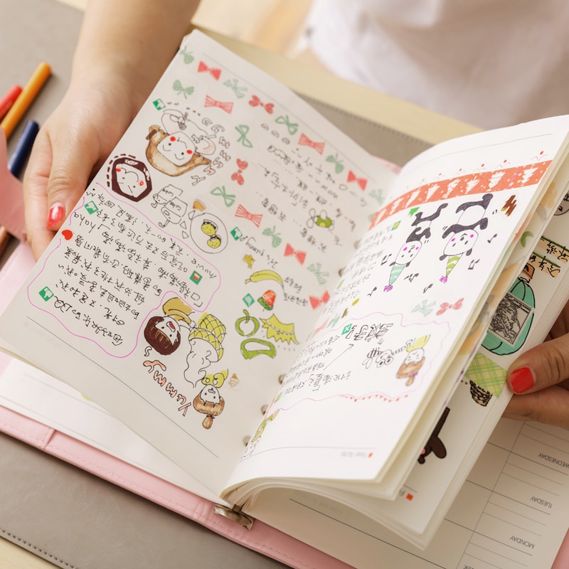 Macaron, cahier à spirale en cuir, classeur pour bureau Original, agenda personnel/hebdomadaire, organisateur d'agenda, anneau de papeterie mignon, reliure A5/A6