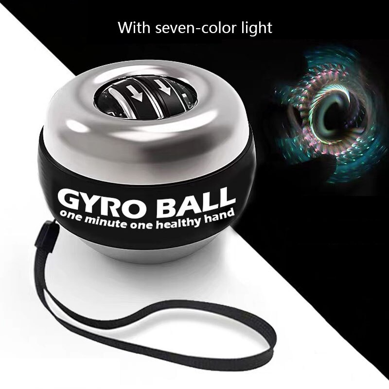 LED Gyroscopic Powerball Autostart Range Gyro Power Wrist Ball With Counter Arm Hand Muscle Force Trainer Fitness Equipment XJ: Green